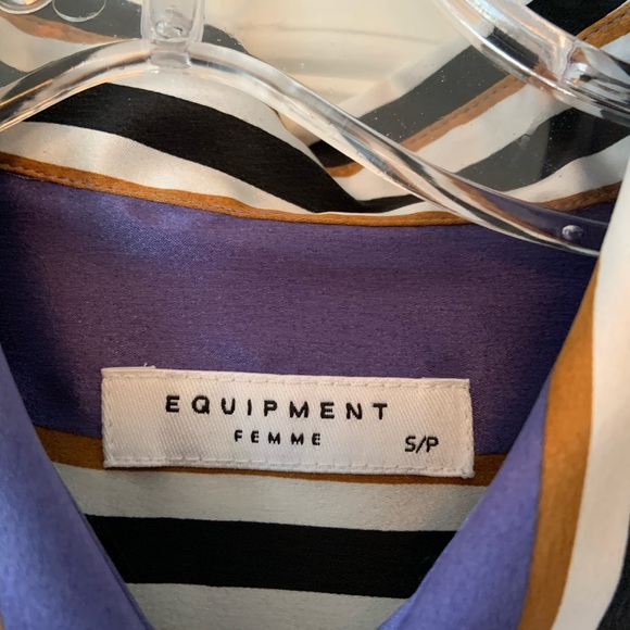 Equipment Purple Striped Silk Blouse - Picture 3 of 3